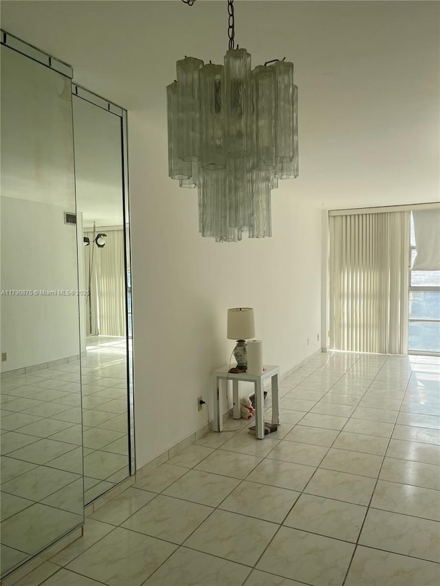 interior space with light tile patterned flooring