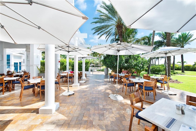 view of patio / terrace featuring outdoor dining space