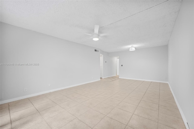 2861 Somerset Dr Unit 104, Lauderdale Lakes, FL 33311 - spare room with baseboards, a ceiling fan, a textured ceiling, and visible vents