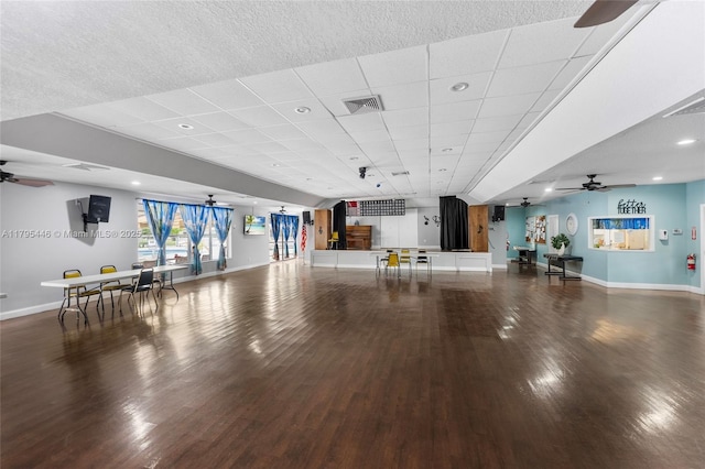 2861 Somerset Dr Unit 104, Lauderdale Lakes, FL 33311 - misc room featuring a ceiling fan, visible vents, and wood finished floors