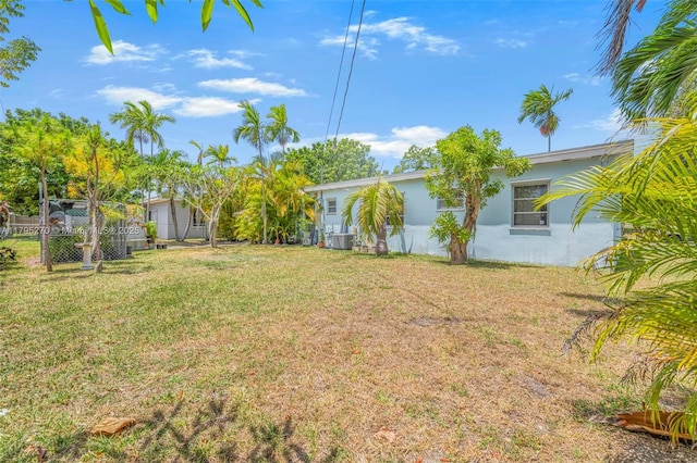 view of yard with fence