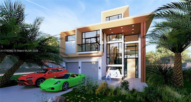 310 NE 2nd St, Boca Raton, FL 33432 - view of front of property with a garage, driveway, and stucco siding