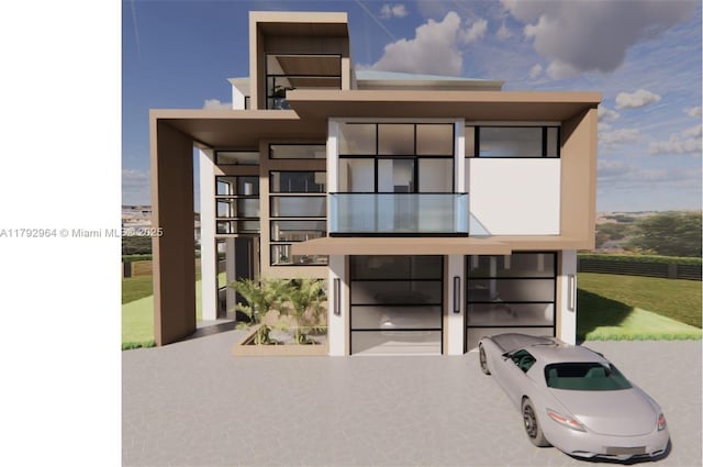modern home with stucco siding