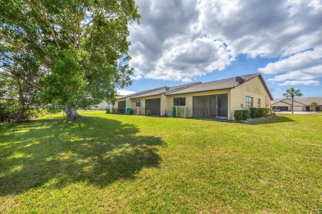 26136 Explorer St, Punta Gorda, FL 33983 - rear view of property featuring a lawn and stucco siding