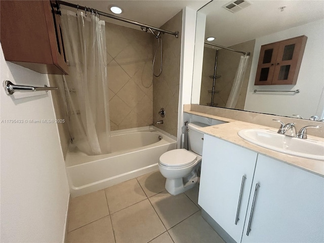 325 S Biscayne Blvd Unit 2917, Miami, FL 33131 - full bathroom with tile patterned floors, shower / bath combination with curtain, and vanity