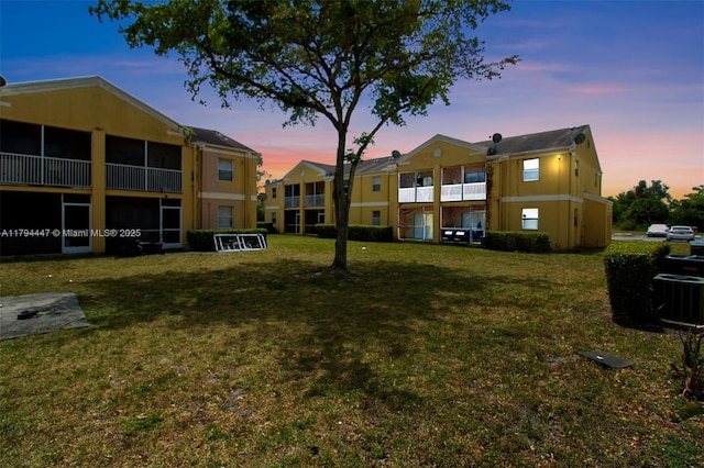 exterior space with central air condition unit