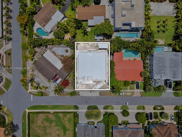 274 NE 3rd Ct, Boca Raton, FL 33432 - aerial view of property's location with a pool area and property parcel outlined