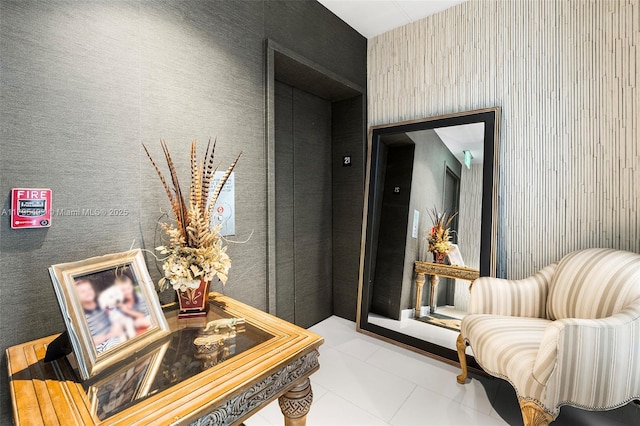 corridor featuring tile patterned flooring