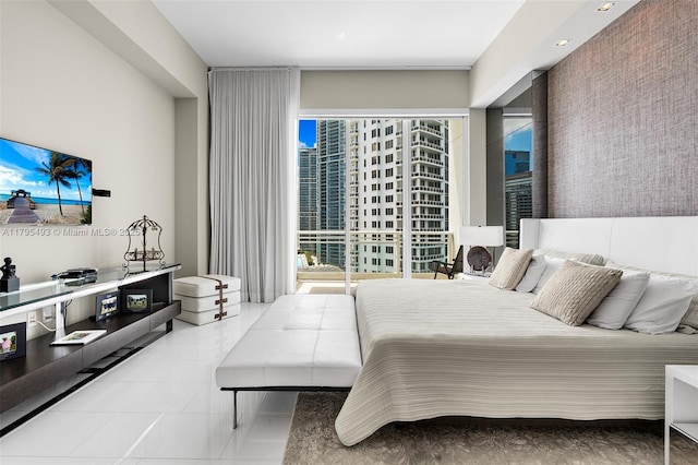 view of tiled bedroom