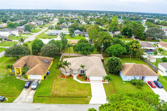 aerial view with a residential view