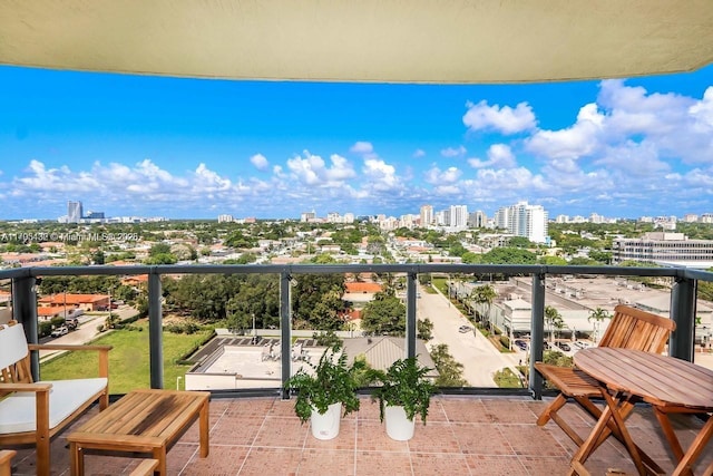 balcony with a view of city