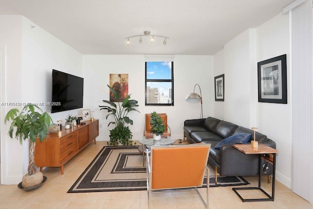 view of tiled living room