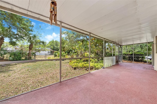 view of unfurnished sunroom