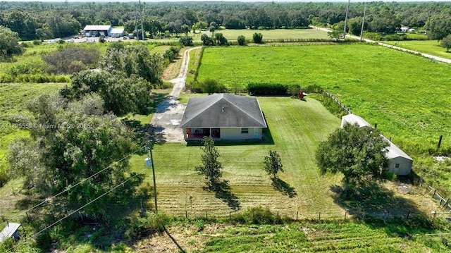 drone / aerial view with a rural view