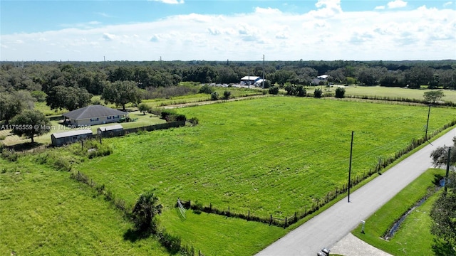aerial view featuring a rural view