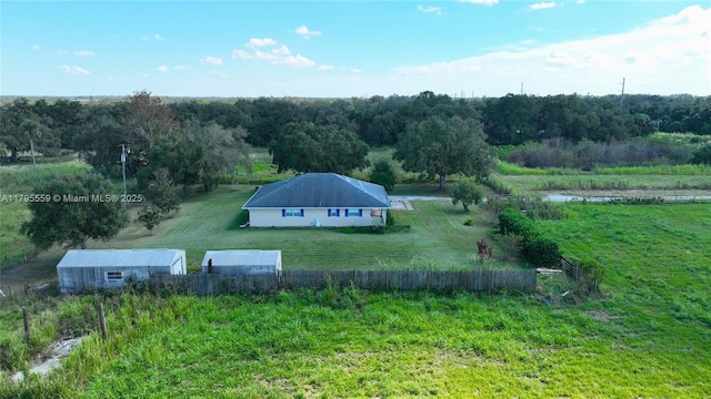 aerial view with a rural view