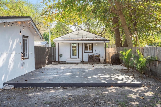 view of outbuilding with a fenced backyard