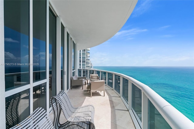 balcony with a water view