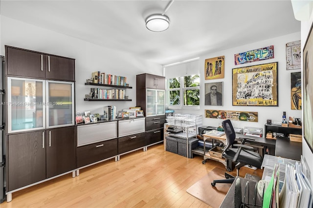 office area featuring light wood-style flooring