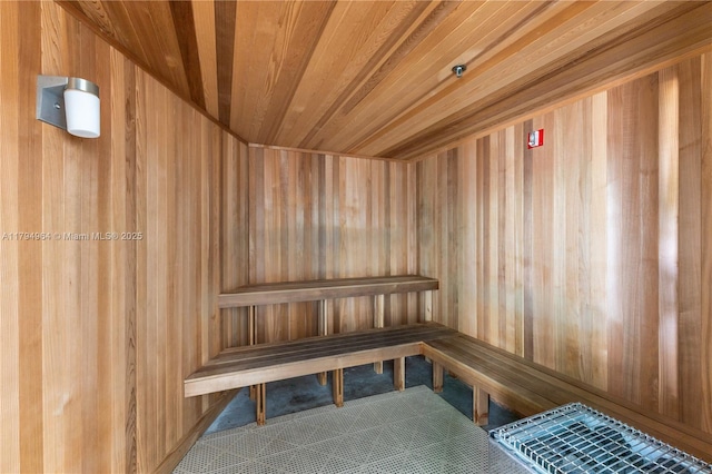 view of sauna