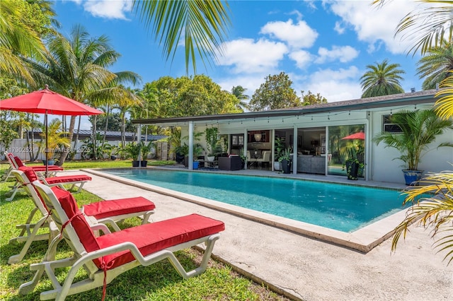 pool featuring a patio