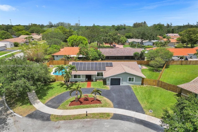 drone / aerial view featuring a residential view