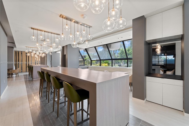 dining room featuring a chandelier
