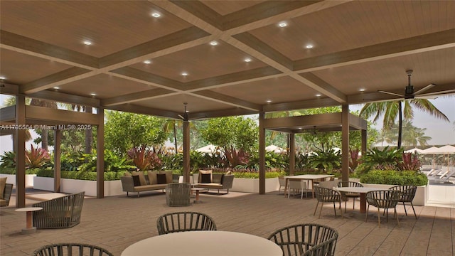 view of patio / terrace with outdoor lounge area and outdoor dining area