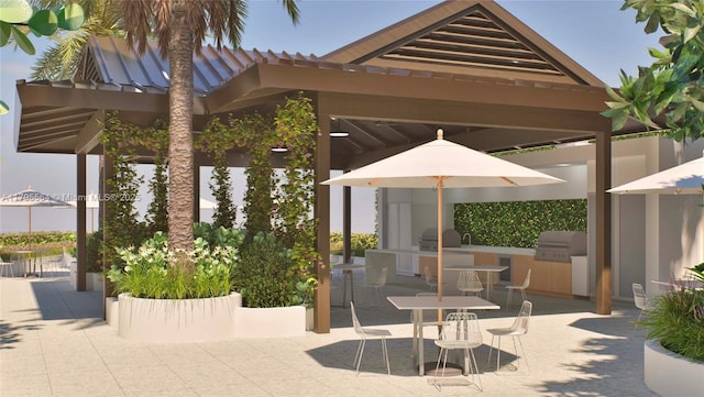view of patio featuring an outdoor kitchen and grilling area