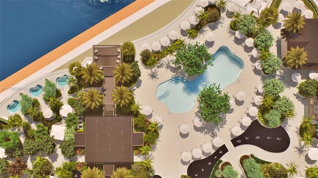 9 Island Ave Unit 1209, Miami Beach, FL 33139 - bird's eye view of a pool area