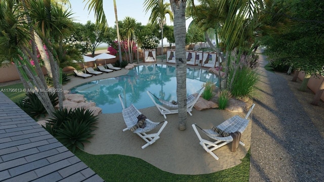 15100 NW River Dr, Miami, FL 33169 - view of pool featuring a patio and a fenced backyard