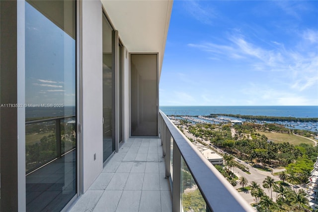 balcony with a water view