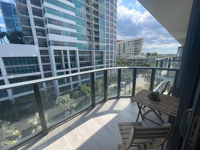 balcony with a city view