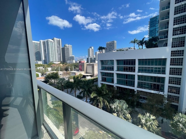balcony featuring a city view
