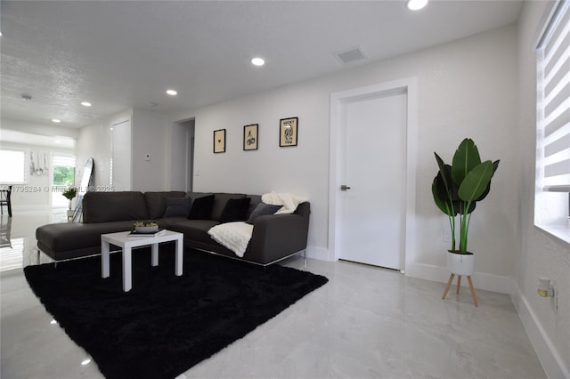 6121 Coral Way, Miami, FL 33155 - living area with recessed lighting, baseboards, and visible vents