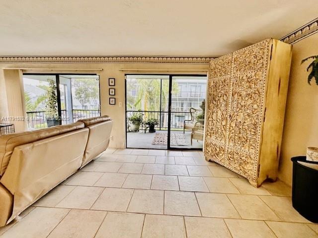 interior space with light tile patterned floors