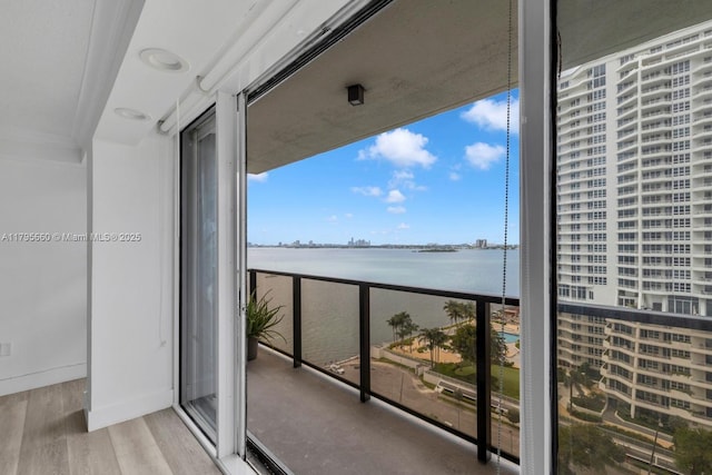 balcony with a water view