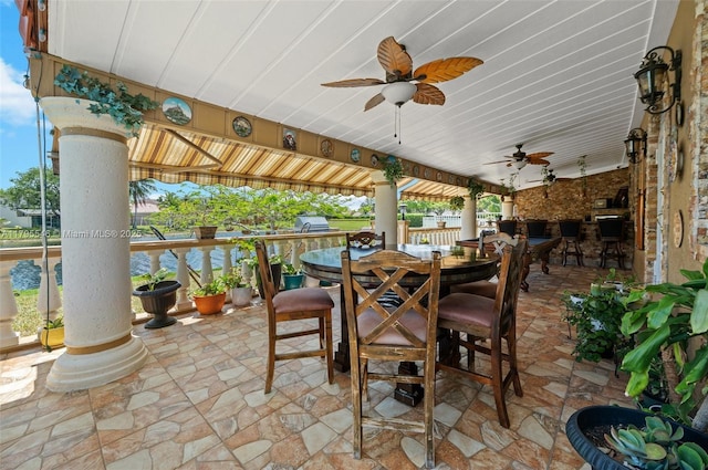 15870 NW 10th St, Pembroke Pines, FL 33028 - view of patio / terrace featuring ceiling fan and outdoor dining space