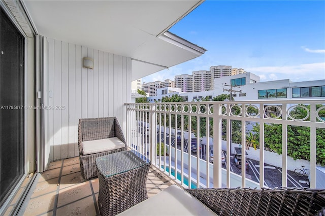 balcony with a view of city