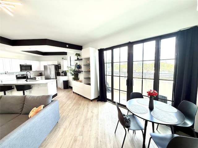 living room with light wood-style flooring