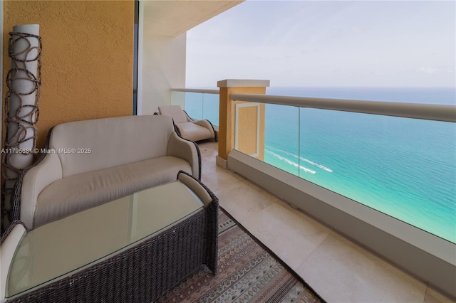 balcony with a water view