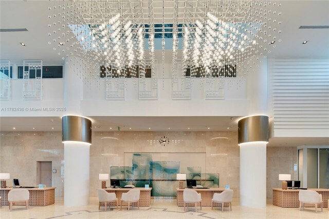 6801 Collins Ave Unit 604, Miami Beach, FL 33141 - lobby with a towering ceiling