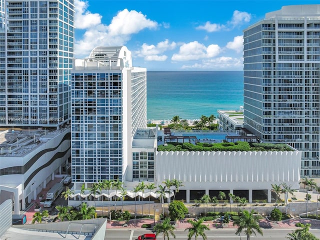 property view of water with a city view