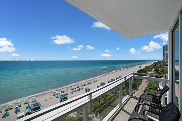 6801 Collins Ave Unit 605, Miami Beach, FL 33141 - balcony featuring view of water and beach