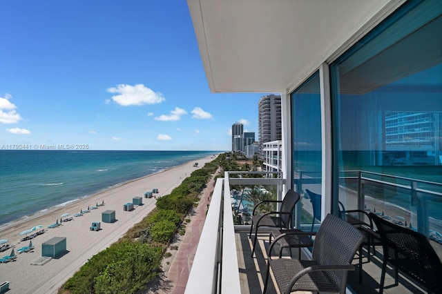 6801 Collins Ave Unit 605, Miami Beach, FL 33141 - balcony with view of water and beach