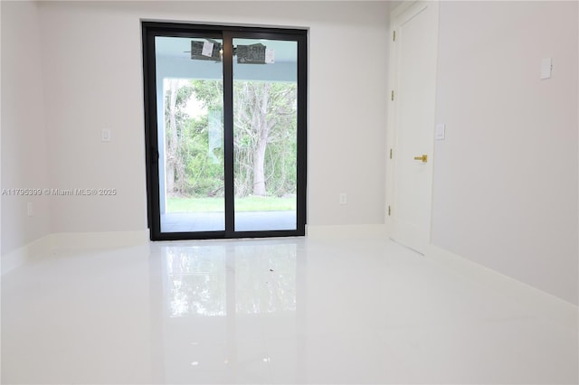 view of spare room