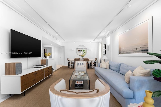 125 Jefferson Ave Unit 113, Miami Beach, FL 33139 - living room with rail lighting and carpet flooring