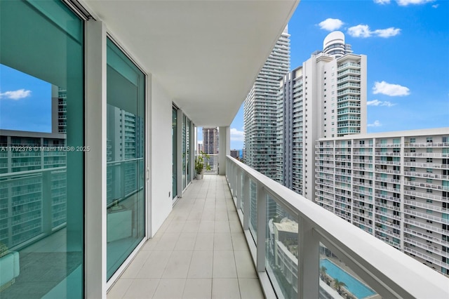 balcony featuring a view of city