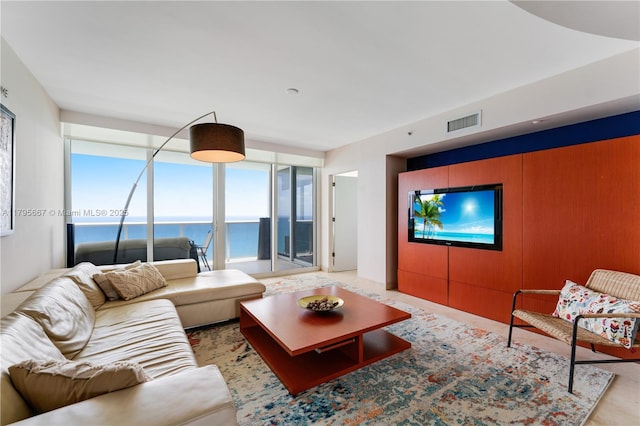 living area with visible vents