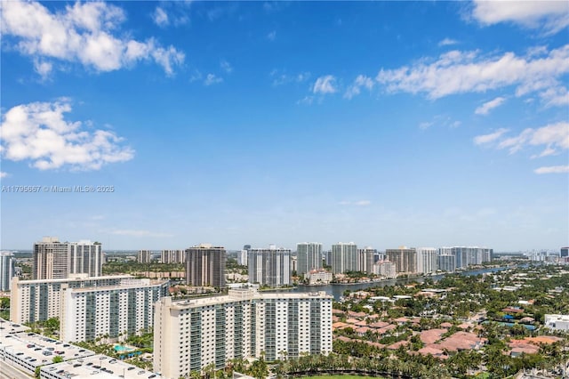 birds eye view of property featuring a city view